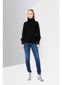 Harmont & Blaine Women High Neck Knitted Sweater, Black  - Image 4