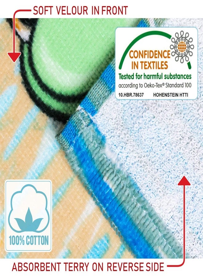 Softerry - Happy Little Turtles Beach Towel 28 x 51 inches (70 x 130cm) 100% Cotton Soft and Absorbent (1 Towel, Little Turtles) - Image 3