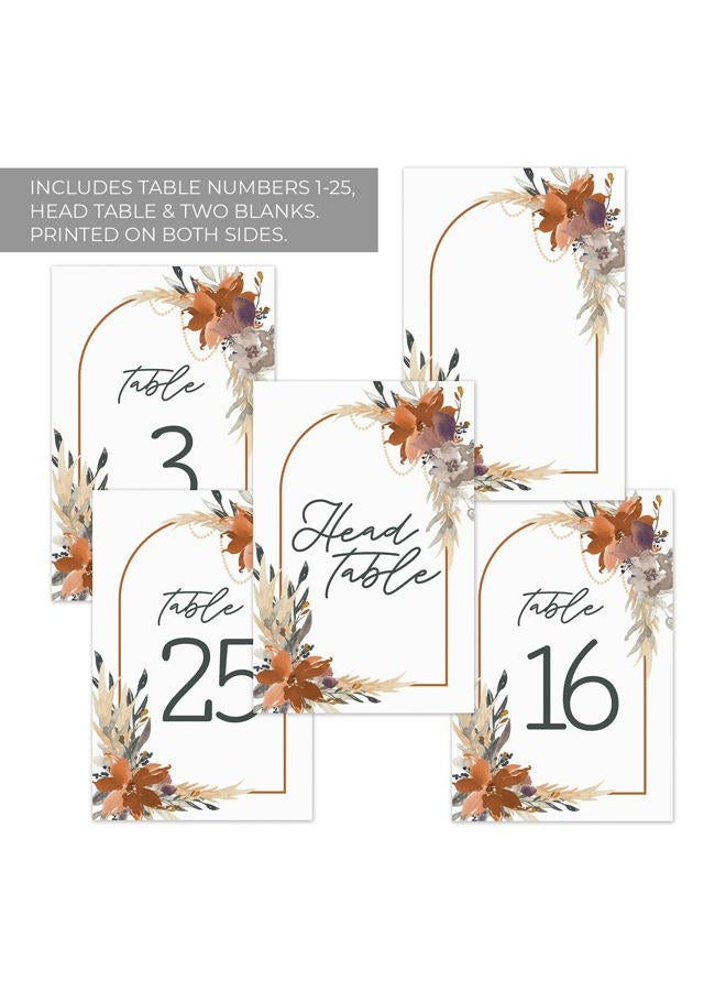 Canopy Street Boho Floral Table Numbers / Set Of 28 Wedding Table Number Cards / 4" x 6" Indie Botanical Design / Made In The USA - Image 2