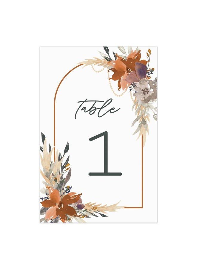 Canopy Street Boho Floral Table Numbers / Set Of 28 Wedding Table Number Cards / 4" x 6" Indie Botanical Design / Made In The USA - Image 1