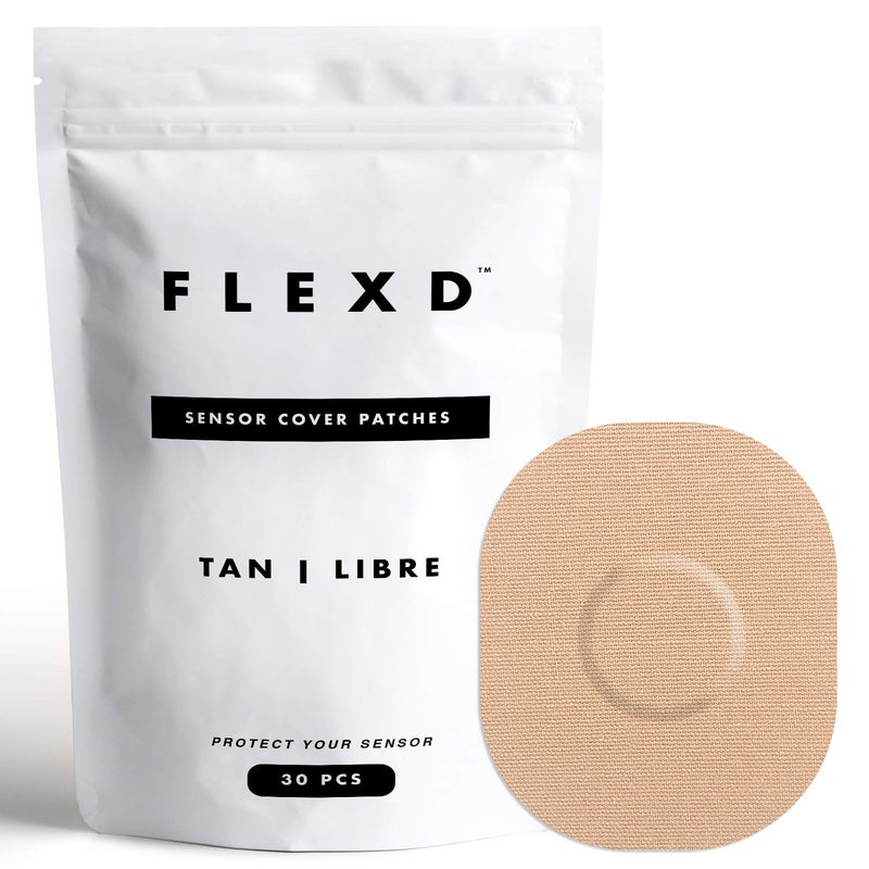 Flexd - Freestyle Adhesive Patches (30 Pcs) - Libre Adhesive Patch Covers for CGM - Tan - Image 1