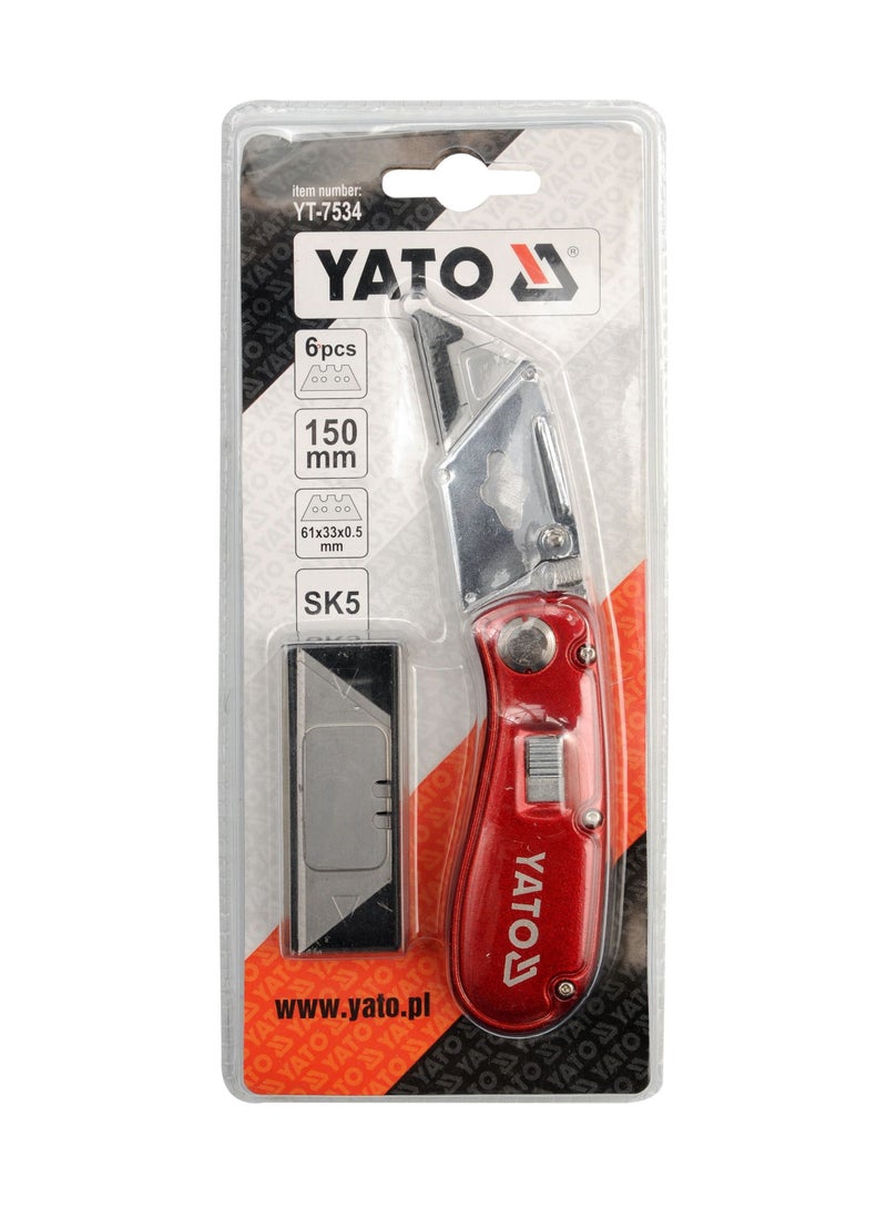 ياتو سكينة قابلة للطي بقفل خلفي مقاس 61 × 33 × 0.5 ملم