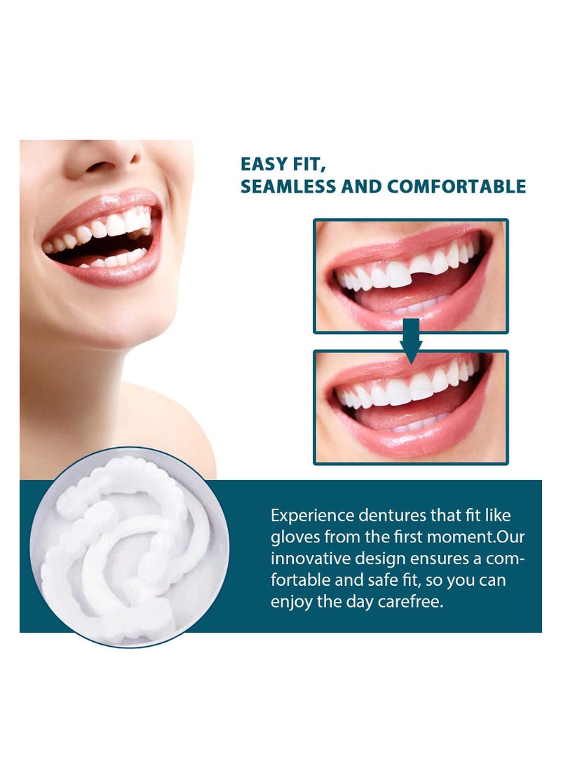 EELHOE EELHOE Adjustable snap-on dentures, upper and lower jaw cosmetic denture veneers, smile temporary dental restoration kit, instant confident  - Image 2