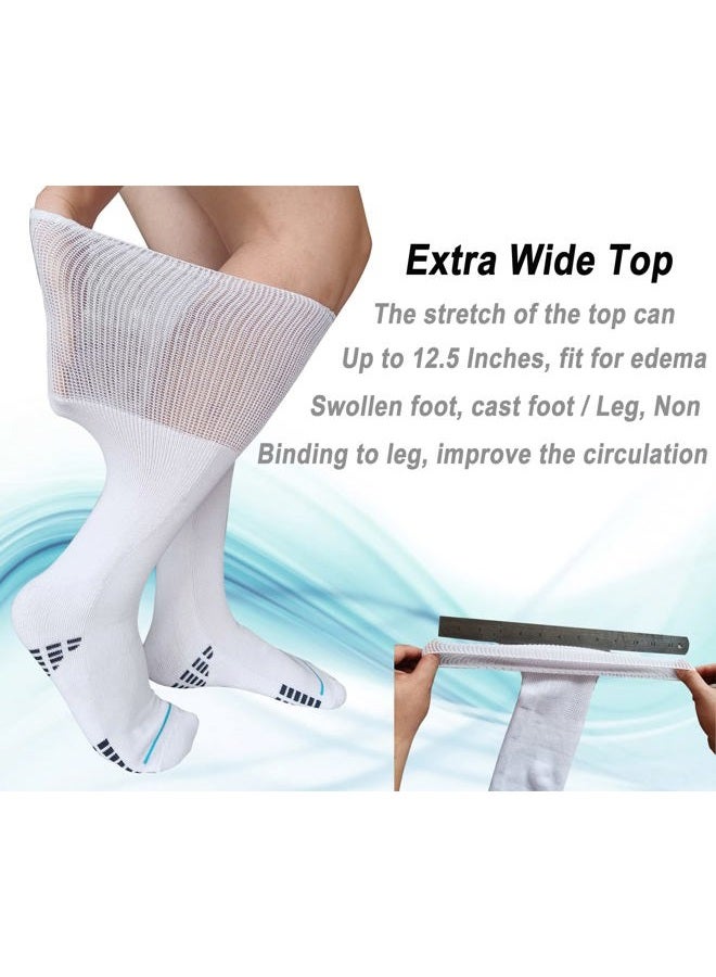 LORVVDE Replacement Sock Liner Knee High for Orthopedic Walking Boots Walker Brace,Medical Tube Socks Under Cam Walkers and Fracture Boot Air Cast Socks Surgical Leg Cover 2 Pairs - Image 3