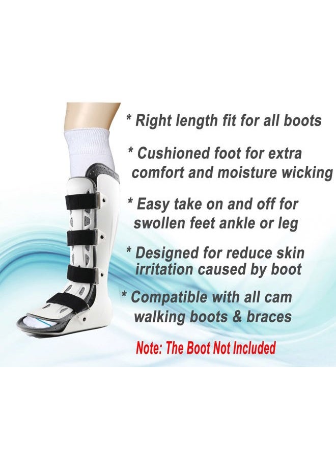 LORVVDE Replacement Sock Liner Knee High for Orthopedic Walking Boots Walker Brace,Medical Tube Socks Under Cam Walkers and Fracture Boot Air Cast Socks Surgical Leg Cover 2 Pairs - Image 2