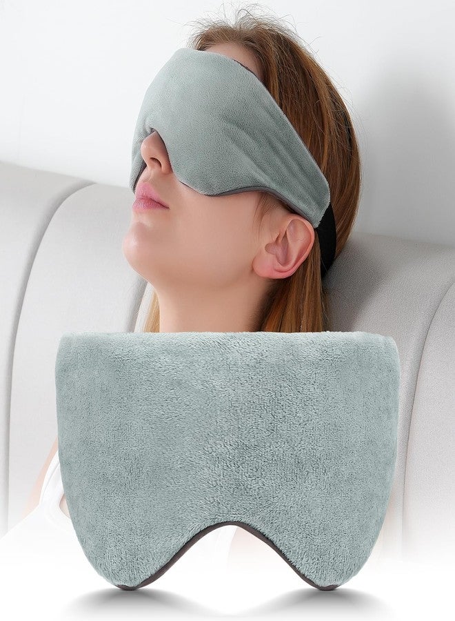 Sivio Weighted Eye Mask for Sleeping, Cooling & Cozy Reversible Blackout Sleep Mask for Women & Men, Microwave Freezable Heavy Blindfold for Migraine, Travel, Meditation, 0.55lbs, Grey - Image 1
