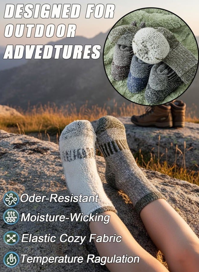 Santgoo Kids Merino Wool Hiking Socks 3 Pairs,Thermal Crew Socks for Boys & Girls,Thick Warm Cushioned Sole 4-10 Years, Black 3 Pairs, 8-10 Years - Image 3