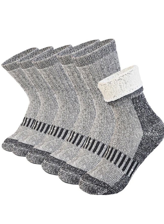 Santgoo Kids Merino Wool Hiking Socks 3 Pairs,Thermal Crew Socks for Boys & Girls,Thick Warm Cushioned Sole 4-10 Years, Black 3 Pairs, 8-10 Years - Image 1