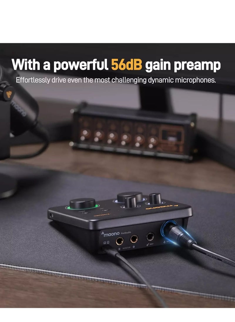 Maono - PS22 Lite USB Audio Interface for PC: Interface with XLR Input 24-bit/192kHz Routing Software LOOPBACK ASIO Driver for Recording Music, Home-Studio, Guitar, Podcast, Streaming, DAW - Image 1