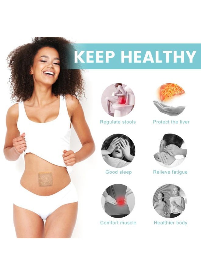 YHOVID 72Pcs Castor Oil Pack Wrap, Organic Cotton Castor Oil Patches for Belly Button, Disposable Self-Adhesive Pads, Portable Anti Leakage No Wash Kit - Image 2