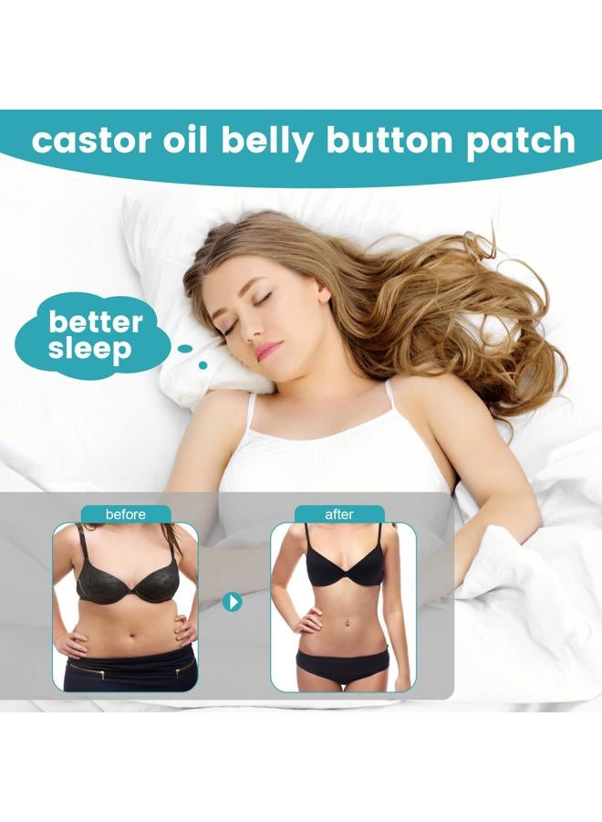 YHOVID 72Pcs Castor Oil Pack Wrap, Organic Cotton Castor Oil Patches for Belly Button, Disposable Self-Adhesive Pads, Portable Anti Leakage No Wash Kit - Image 3