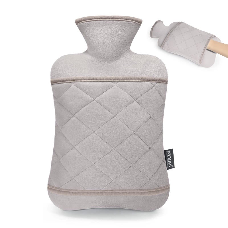 BYXAS Hot Water Bottle with Hand Pocket Cover20L BPA Free PVC Water Bag Odorless Superior Material Grey