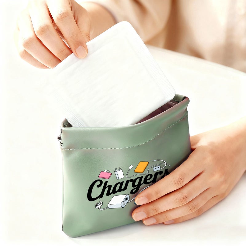 Pink Cable Organizer Pouch With Random Prints Portable Storage Bag For Small Accessories Office And Travel Use - Image 2