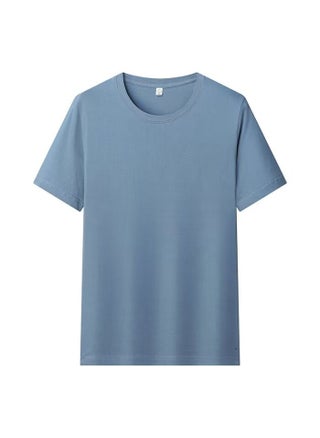 in stock Pure Cotton Summer Solid Color Short-sleeved T-shirt Mens and Womens Half-sleeved Super Multi-color Optional plus size Round Neck Inner Top D07 [fog blue]] - pzsku/Z59A1FF13071FAAC86F6EZ/45/1746228297/3cba7783-b085-4c89-a1cb-281bdd2cf590