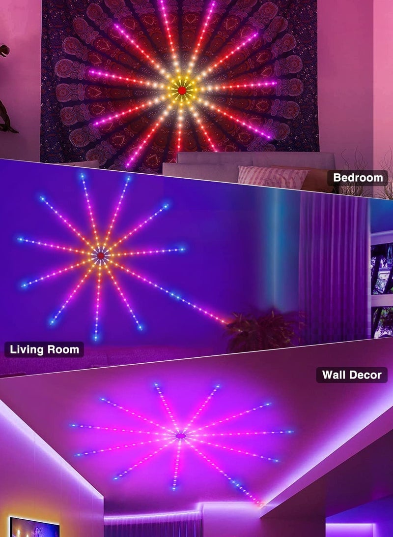 ELTRAZONE Smart Firework Led Lights USB Powered Room Decor, Color Changing Fireworks Led Lights for Bedroom with Launch Burst Effect, RGB Led Strip Lights with Remote App Control for - Image 5