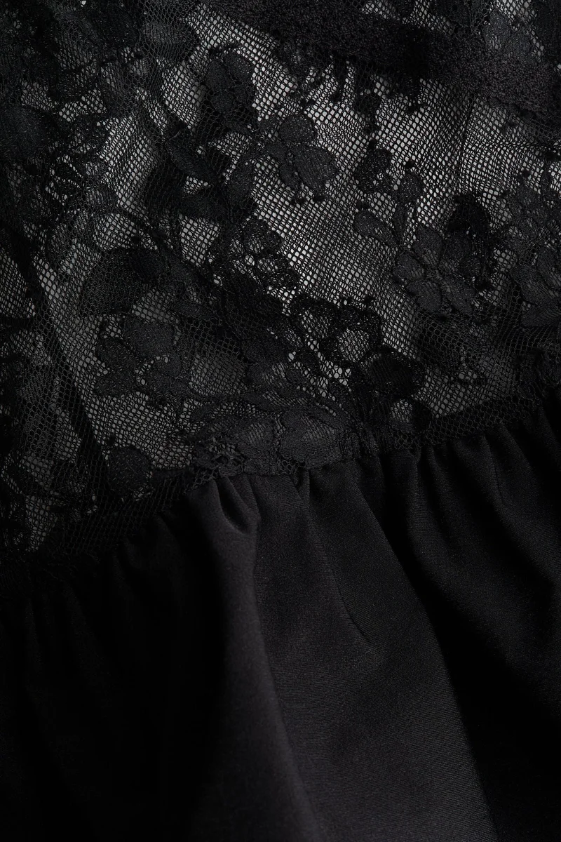 H&M Dual-fabric peplum top