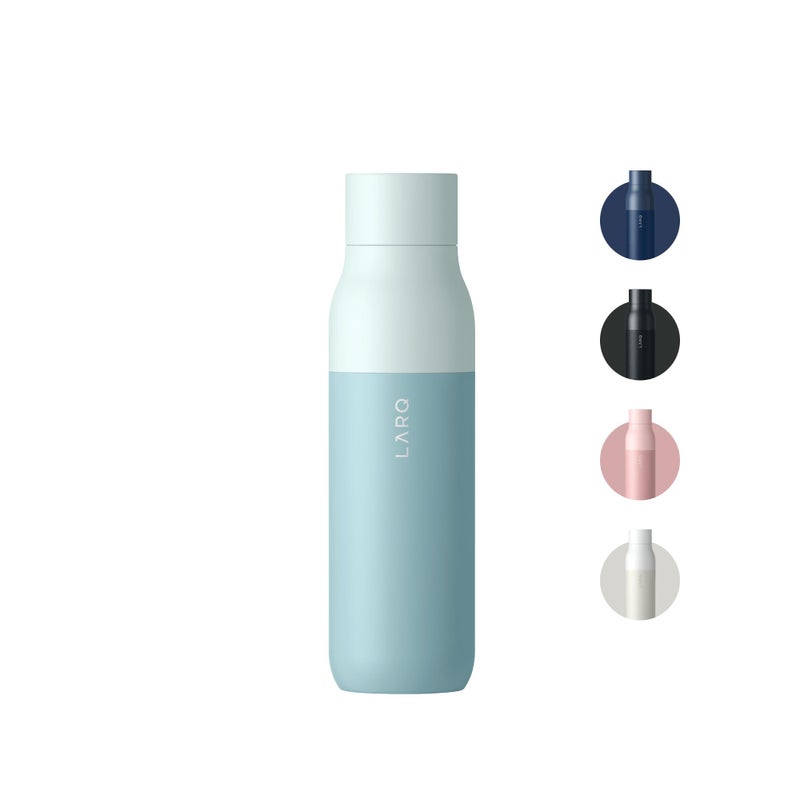 لارك Larq Bottle Twist 17 أوقية - زجاجة ماء من الفولاذ المقاوم للصدأ معزول | Thermos BPA Free | زجاجة ماء قابلة لإعادة الاستخدام لمكتب التخييم والسفر | حافظ على المشروبات الباردة والساخنة النعناع - Image 1
