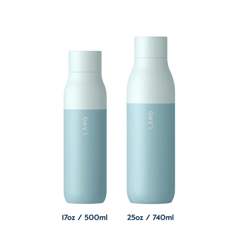 لارك Larq Bottle Twist 17 أوقية - زجاجة ماء من الفولاذ المقاوم للصدأ معزول | Thermos BPA Free | زجاجة ماء قابلة لإعادة الاستخدام لمكتب التخييم والسفر | حافظ على المشروبات الباردة والساخنة النعناع - Image 2