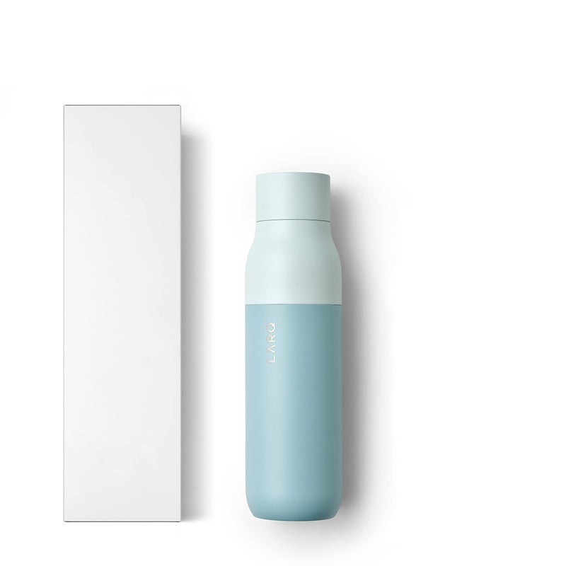 لارك Larq Bottle Twist 17 أوقية - زجاجة ماء من الفولاذ المقاوم للصدأ معزول | Thermos BPA Free | زجاجة ماء قابلة لإعادة الاستخدام لمكتب التخييم والسفر | حافظ على المشروبات الباردة والساخنة النعناع - Image 3