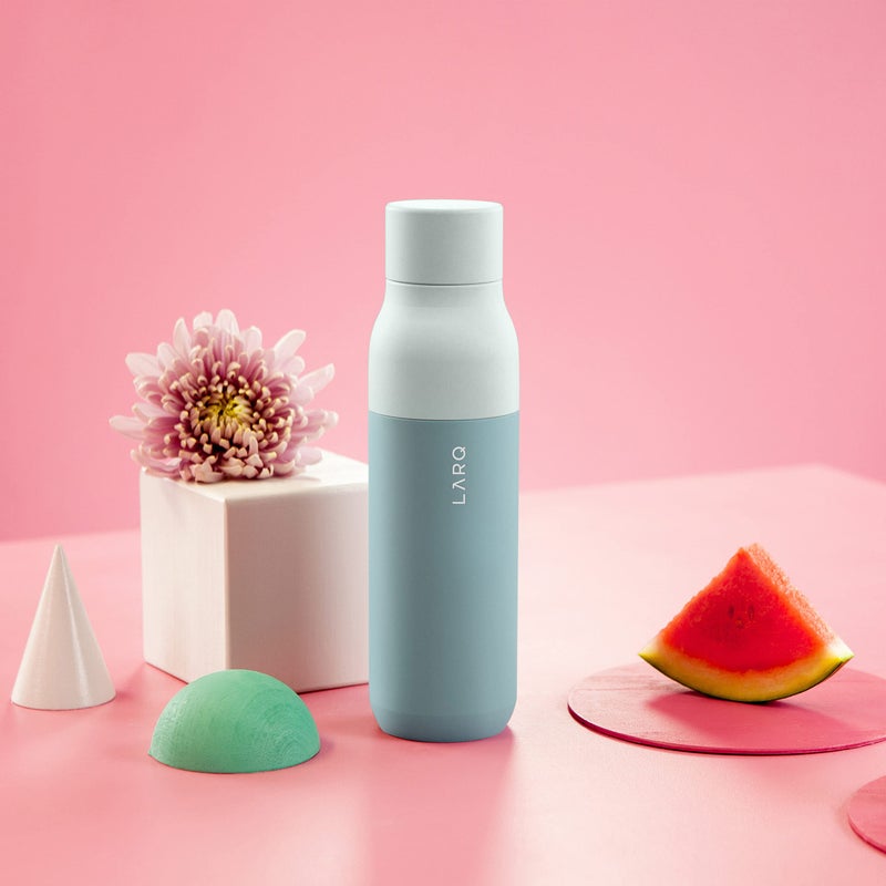 لارك Larq Bottle Twist 17 أوقية - زجاجة ماء من الفولاذ المقاوم للصدأ معزول | Thermos BPA Free | زجاجة ماء قابلة لإعادة الاستخدام لمكتب التخييم والسفر | حافظ على المشروبات الباردة والساخنة النعناع - Image 4