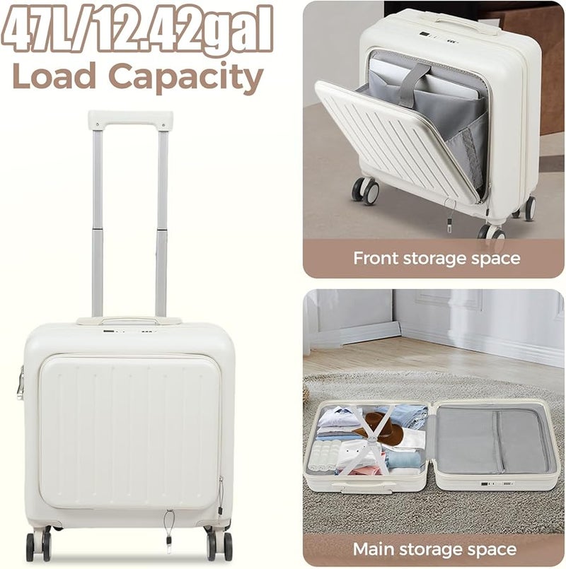 18 Inch Carry On Luggage With Cup Holder USB Port Password Lock Large Capacity 66 Lbs - Image 3
