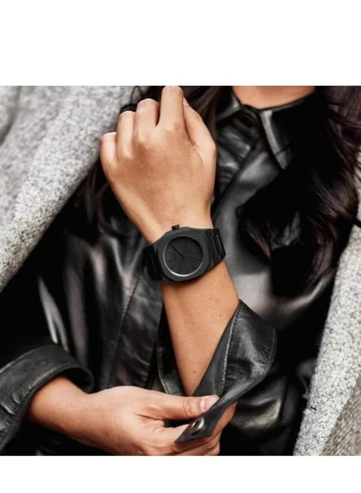 AURA Stylish unisex watch in matte black with a simple and modern design - equipped with clear Arabic numerals that combine authenticity and modernity - ideal for everyday use or as a luxurious gift - Image 5
