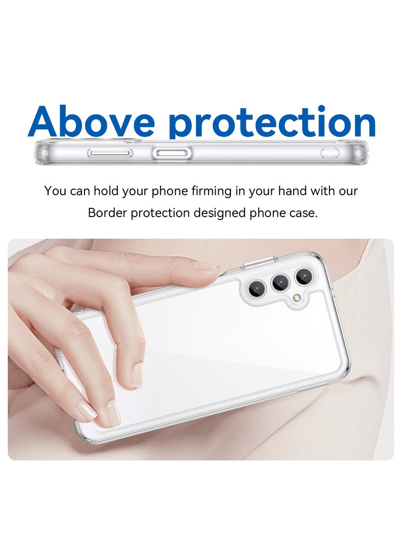 Anti-Scratch Shockproof Series Clear Hard Acrylic and TPU Bumper Protective Cover Case for Samsung Galaxy A14 5G - Clear - Image 3
