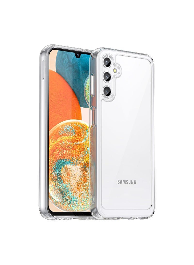 Anti-Scratch Shockproof Series Clear Hard Acrylic and TPU Bumper Protective Cover Case for Samsung Galaxy A14 5G - Clear - Image 1