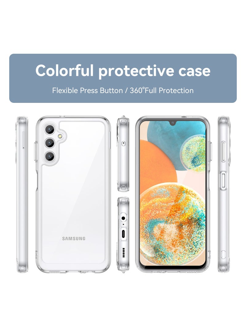 Anti-Scratch Shockproof Series Clear Hard Acrylic and TPU Bumper Protective Cover Case for Samsung Galaxy A14 5G - Clear - Image 5