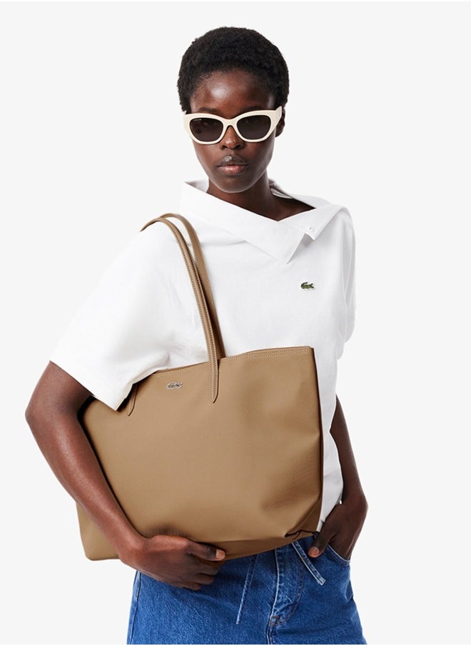 لاكوست - Lacoste السيدات الكاكي حقيبة يد كبيرة ، حقيبة الكتف ، حقيبة تسوق NF1888PO - Image 1