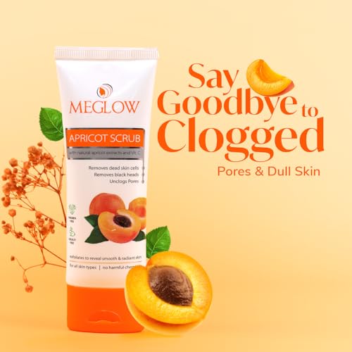 Meglow Apricot Scrub 70g | Gentle Exfoliation for Smooth, Radiant Skin | Deep Cleansing with Apricot & Walnut | Hydrating & Nourishing with Aloe Vera & Vitamin E - Pack of 3 - Image 3
