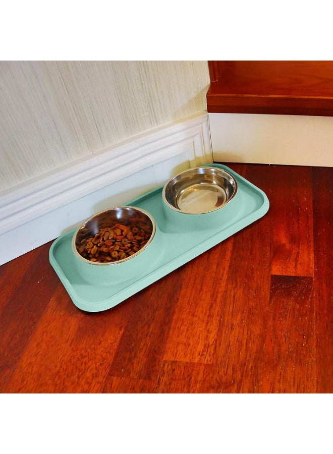 DUNISO Cat Food Bowls,Pet Bowls with Stand, Removable Stainless Steel Water Dishes，Non-Skid and Non-Spill，Easy to Clean，for Cats and Small Size Dogs - Image 3