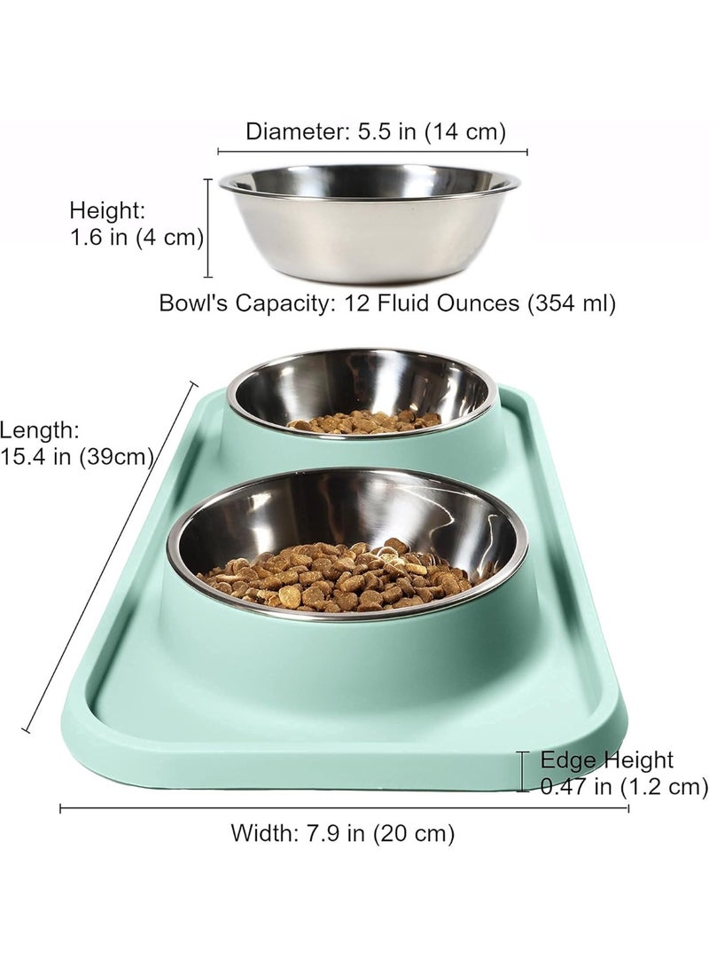 DUNISO Cat Food Bowls,Pet Bowls with Stand, Removable Stainless Steel Water Dishes，Non-Skid and Non-Spill，Easy to Clean，for Cats and Small Size Dogs - Image 5