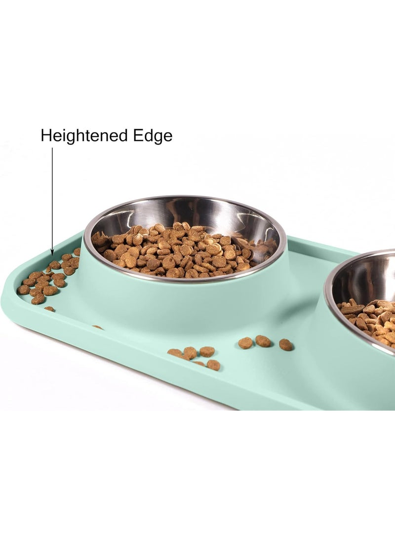 DUNISO Cat Food Bowls,Pet Bowls with Stand, Removable Stainless Steel Water Dishes，Non-Skid and Non-Spill，Easy to Clean，for Cats and Small Size Dogs - Image 2
