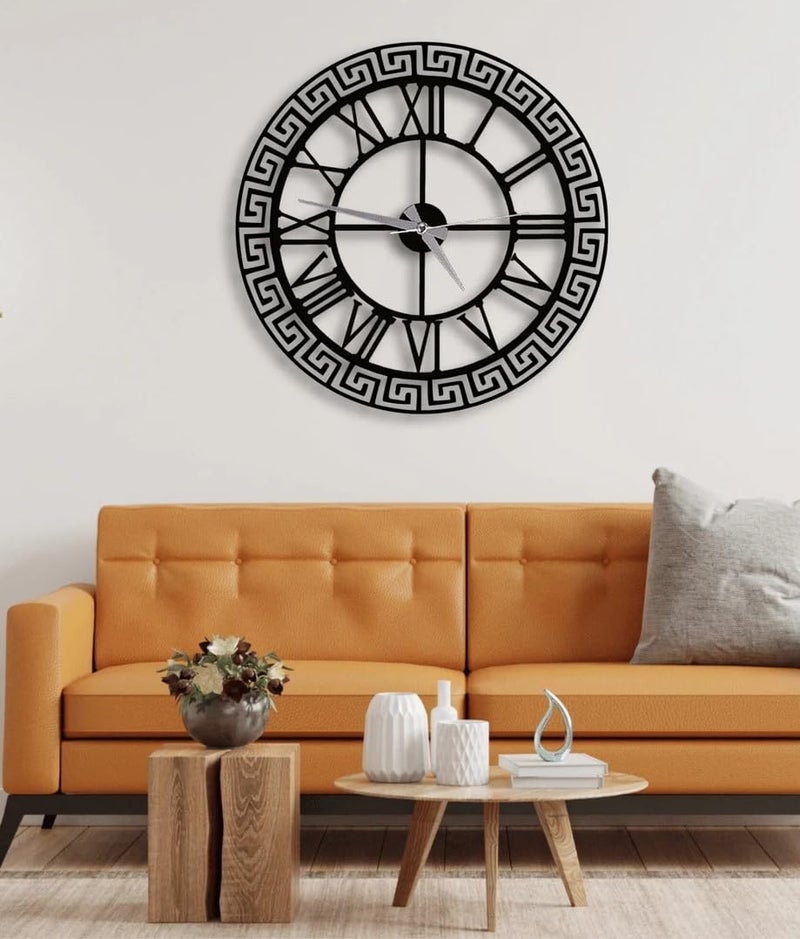 Reyox Metal Wall Clock Large Metal Wall Clock for Living Room Bedroom Kitchen Latin Numeral Wall Clock Antique Metal Wall Clock Big Size Modern Decorative Wall Watch Style 20