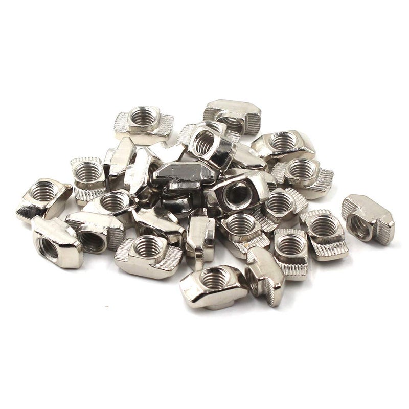 SeeRaphee M6 Thread T-Nut for 30 Series European Aluminium Profile Hammer Head Drop in T Slot Nuts Nickel Plated Carbon Steel 50PCS - Image 5