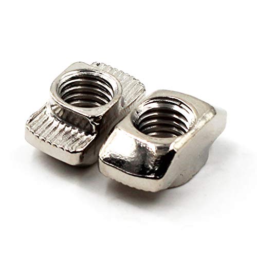 SeeRaphee M6 Thread T-Nut for 30 Series European Aluminium Profile Hammer Head Drop in T Slot Nuts Nickel Plated Carbon Steel 50PCS - Image 2