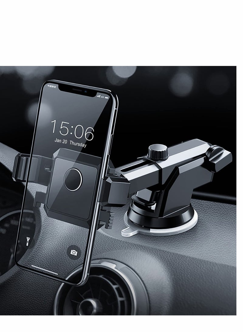 Excefore Car Phone Mount, Dashboard/Air Vent/Windshield Phone Holder for Car 360° Rotation&Extended Arm Stable Car Phone Holder Fit for All Phones - Image 1