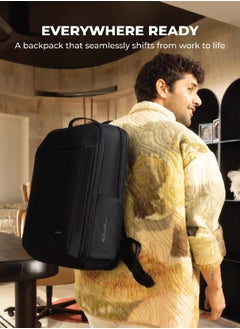 Mokobara MOKOBARA The Autopilot Backpack Fits 15.6 Inch Laptop, 35L Capacity Premium Durable Nylon and Vegan Leather Black Unisex Multipurpose Laptop Backpack | Ideal for Office, Travel, School (Crypto)  - Image 2