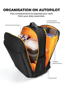 Mokobara MOKOBARA The Autopilot Backpack Fits 15.6 Inch Laptop, 35L Capacity Premium Durable Nylon and Vegan Leather Black Unisex Multipurpose Laptop Backpack | Ideal for Office, Travel, School (Crypto)  - Image 4