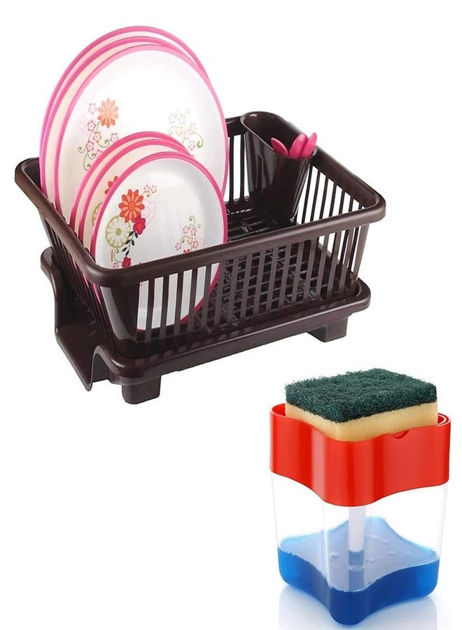 AUREUS 3 in 1 Large Durable Plastic Kitchen Sink Dish Rack Drainer Drying Rack Washing Basket with Tray for Kitchen, Dish Rack Organizers, Utensils Tools Cutlery(Multi) - Image 2