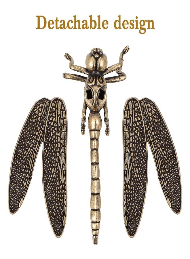 BESTOYARD Copper Dragonfly Ornaments Antique-Style Figurine for Home Decor Office Desk and Tea Pet with Traditional Cultural Design - Image 4