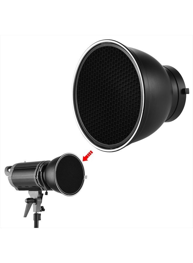 ANDOER 7" Standard Reflector Diffuser Lamp Shade Dish with 60° Honeycomb Grid for Bowens Mount Studio Strobe Flash Light Speedlite (Without Soft Cloth)  - Image 5