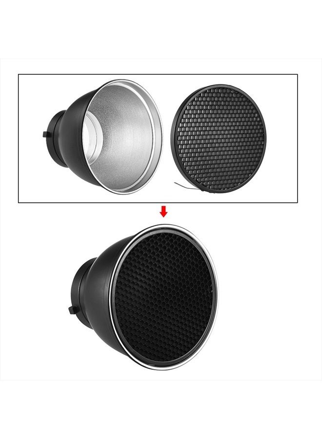 ANDOER 7" Standard Reflector Diffuser Lamp Shade Dish with 60° Honeycomb Grid for Bowens Mount Studio Strobe Flash Light Speedlite (Without Soft Cloth)  - Image 3