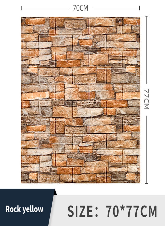 Gray 70x77cm PE Foam Self Adhesive 3D Wall Stickers Wallpaper Embossed Brick Ceramic Tile Stone Wall Panels Stickers For Bedroom Kitchen Living Room...