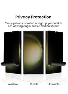 ELTRAZONE Samsung Galaxy S23 Ultra Privacy Screen Protector,Ceramic Matte Soft Film for Samsung Galaxy S23 Ultra 5G (6.8"), Full Adhesive, Anti-Scratch, 3D Curve Fit, Touch Sensitive (Ceramic Matte Privacy)  - Image 2