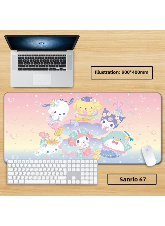 Unlocked Sanrio Mouse Pad Extra Large Girl Cute Cartoon Notebook Office Computer Keyboard Learning-Color:60x30cm Thickness 3mm-Pattern:Sanrio 67  - Image 1