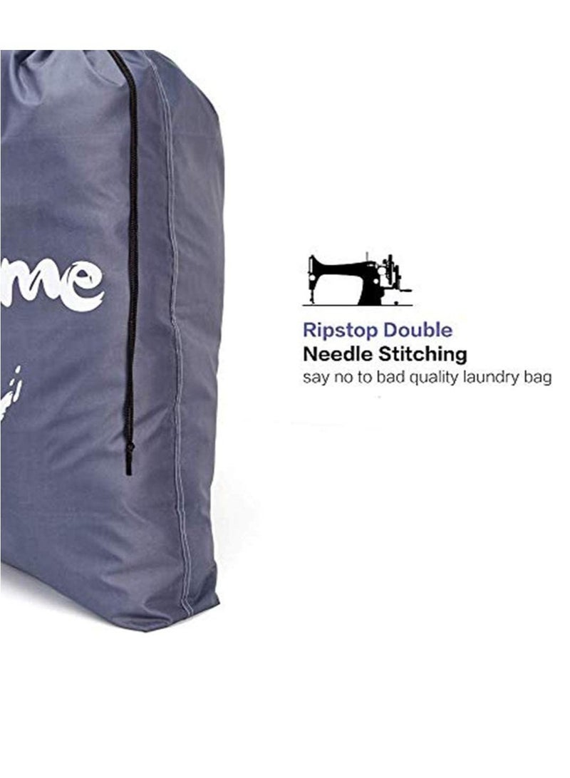 SYOSI حقيبة غسيل للسفر قابلة للغسل في الماكينة بحجم XL عبوة 2، منظم ملابس متسخة، كبيرة بما يكفي لاستيعاب 4 أحمال غسيل، تناسب بسهولة سلة الغسيل أو السلة، لون أزرق فاتح ورمادي (تصميم براءة اختراع) - Image 5