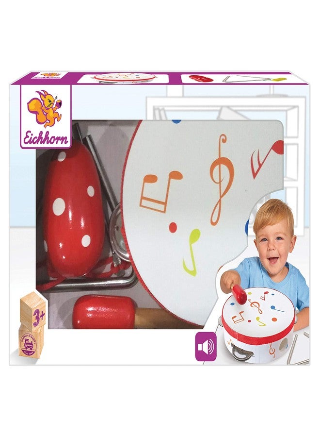Simba Toys: Eichhorn, 5 Piece Wooden Music Set, Includes a Drum, Triangle, and Maraca-Eggs, Music Helps Improves Brain Health in Children, for Ages 3 and up - Image 5