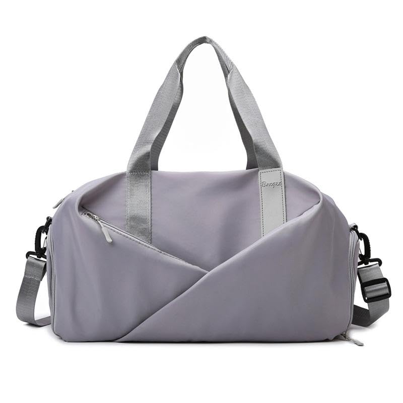 EMAAN Travel Duffel Bag for Women & Men, Sports Gym Bag with Shoe Compartment, Dry & Wet Separation Lightweight Nylon Handbag for Fitness, Yoga, Swimming & Short Trips Ø­Ù‚ÙŠØ¨Ø© Ø±ÙŠØ§Ø¶ÙŠØ© (Grey)
